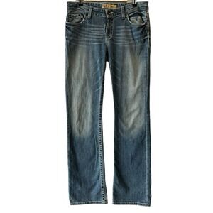 BKE Kate Bootcut Jeans Womens Size 30 x 35.5 Distressed Heavy Thread Stretch